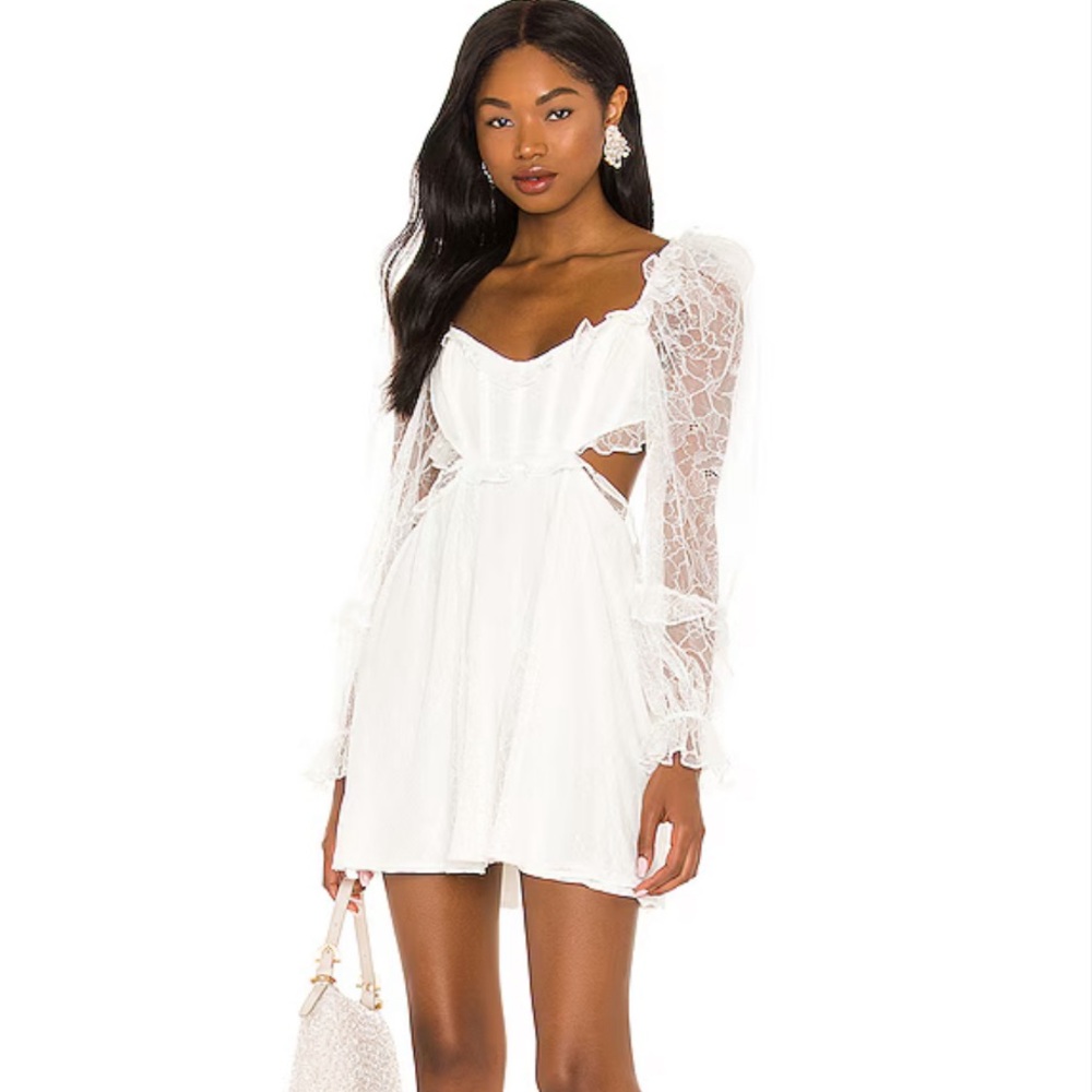 For Love and Lemons x REVOLVE cutout mini dress in White - Size Small